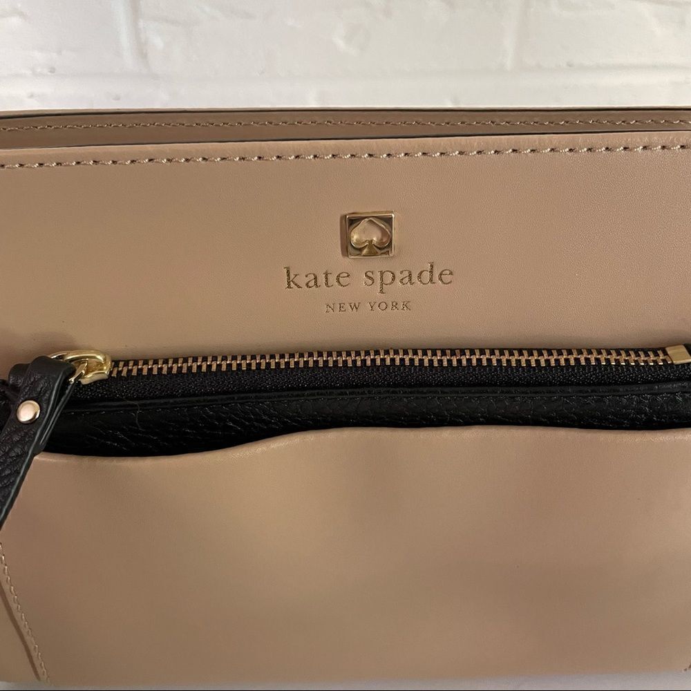 NWOT Kate Spade Adelia Beige Satchel Cowhide Crossbody - Picture 10 of 10